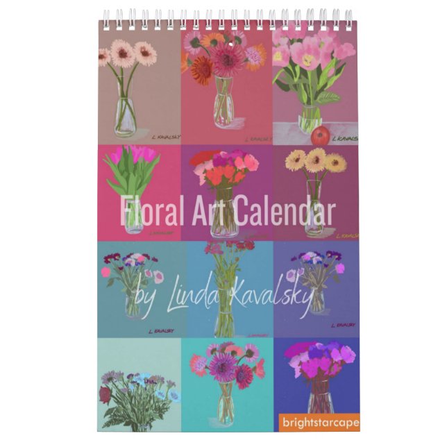 Blommigt SmallCalendar av Linda Kavalsky+CustomDat Kalender (Omslag)