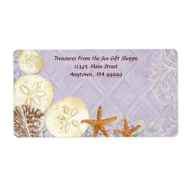 Blommigt Snäckorna Beachy Bröllop Fraktsedel (Framsidan)