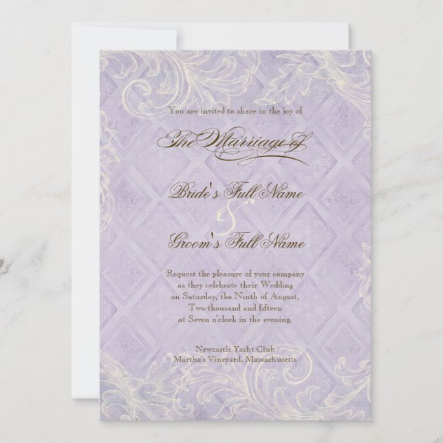 Blommigt Snäckorna Beachy Bröllop Inbjudningar (Framsida)