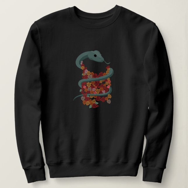 Blommigt Snake Wrap Sweatshirt T Shirt (Design framsida)