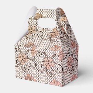 Blommigt Snöre Mönster Rosa Presentaskar