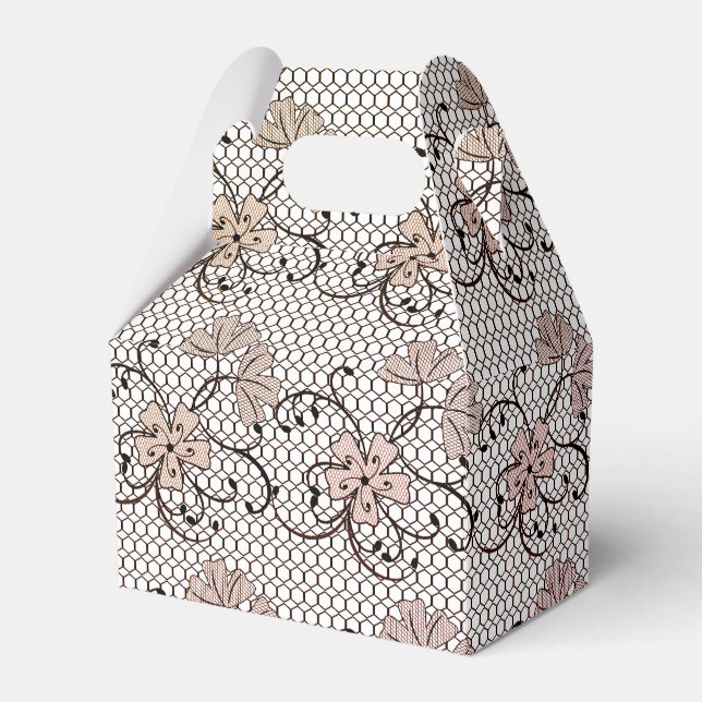 Blommigt Snöre Mönster Rosa Presentaskar (Framsidan Sidan)