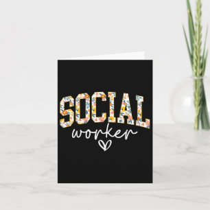 Blommigt Social Worker, skolrådgivare, Social Wor Kort