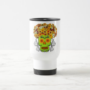 Blommigt Socker Skull Resemugg