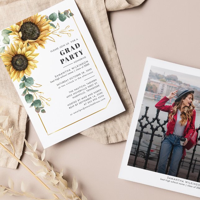 Blommigt Solros Eucalyptus 2025 Studentfest (Skapare uppladdad)