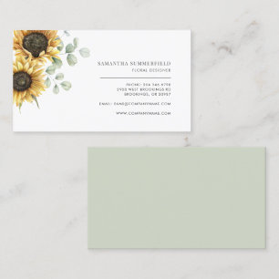 Blommigt Solros Eucalyptus Bloom Florist Visitkort