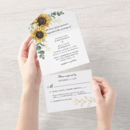 Blommigt Solros Eucalyptus Elegant bröllop