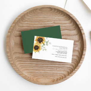 Blommigt Solros Eucalyptus Florist Visitkort