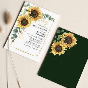 Blommigt Solros Eucalyptus Möhippa Inbjudan
