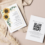 Blommigt Solros Eucalyptus QR-kod Bröllop Inbjudningar<br><div class="desc">Blommigt Solros Eucalyptus QR Code Bröllopekort med den här söta mallen med vacker rustik blommigt bouquet,  geometri,  qr-kod,  med skript och enkel modern typografi. TIP: Matchande bröllop-svit som OSA,  bröllopsprogram,  banderoller,  tapetik,  presentkort,  skyltar och andra bröllop-kök och märkre-godis finns i samlingen nedan med denna design.</div>