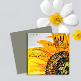 Blommigt Solros Milestone Birthday Inbjudningar