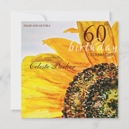 Blommigt Solros Milestone Birthday Inbjudningar