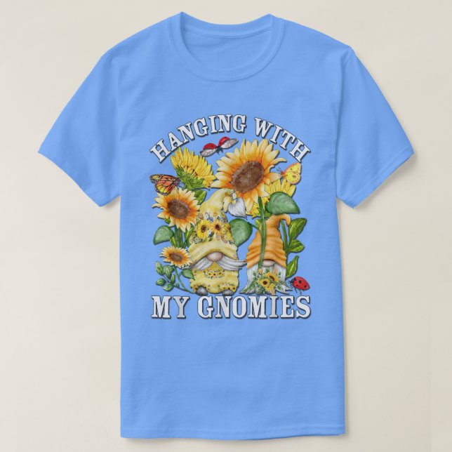 Blommigt Solrosgrav för hippies som hänger med mig T Shirt (Design framsida)