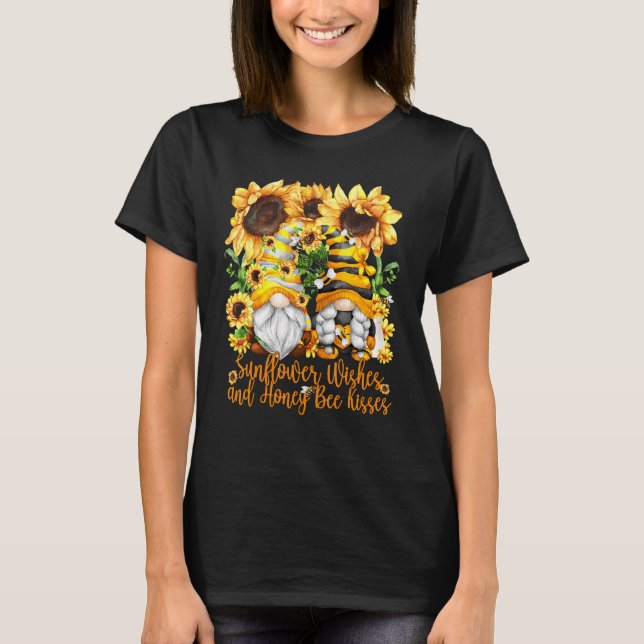 Blommigt Solrosgrav för kvinnor med röntgenhonung  T Shirt (Framsida)
