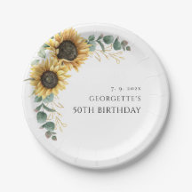 Blommigt Solrosgrey 50:e födelsedagen