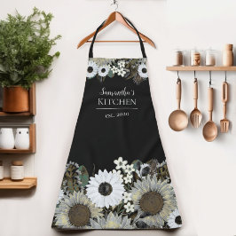 Blommigt Solroskvinnors Namn Apron
