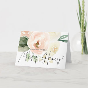 Blommigt som frågar Maid of honor Frieri Bröllop-k Kort
