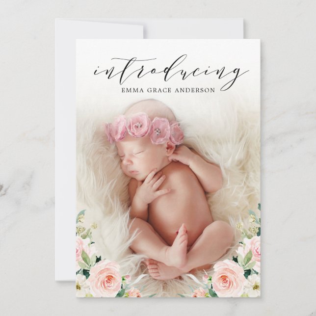 Blommigt som introducerar Flicka Tillkännagivande  (Framsida)