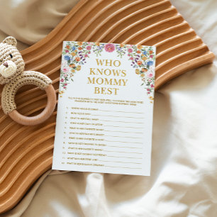Blommigt som känner till Mamma Best Baby Shower Ga Inbjudningar