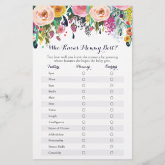 Blommigt som känner till Mamma Best Baby Shower-sp