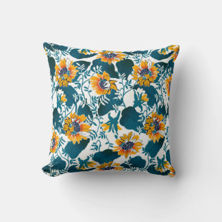 Blommigt, sömlös mönster, bakgrund i art nouveau kudde