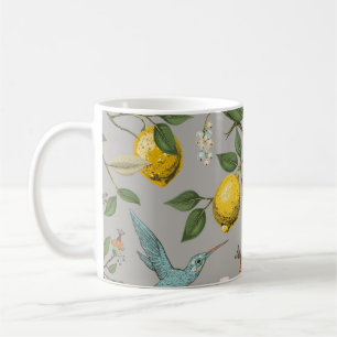 Blommigt sömlös mönster. Botaniska tapet. plan Kaffemugg