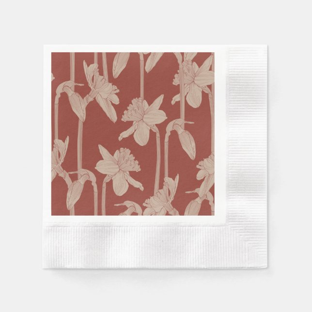 Blommigt sömlös mönster, daffodil blommor. pappersservett (Framsidan)