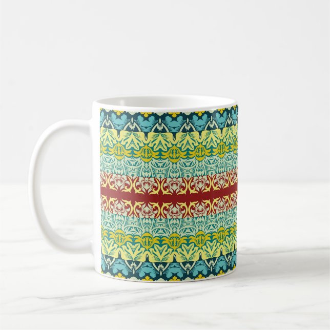 Blommigt, sömlös mönster kaffemugg (Vänster)