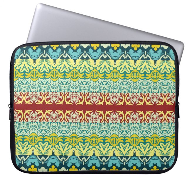 Blommigt, sömlös mönster laptop fodral (Framsidan)