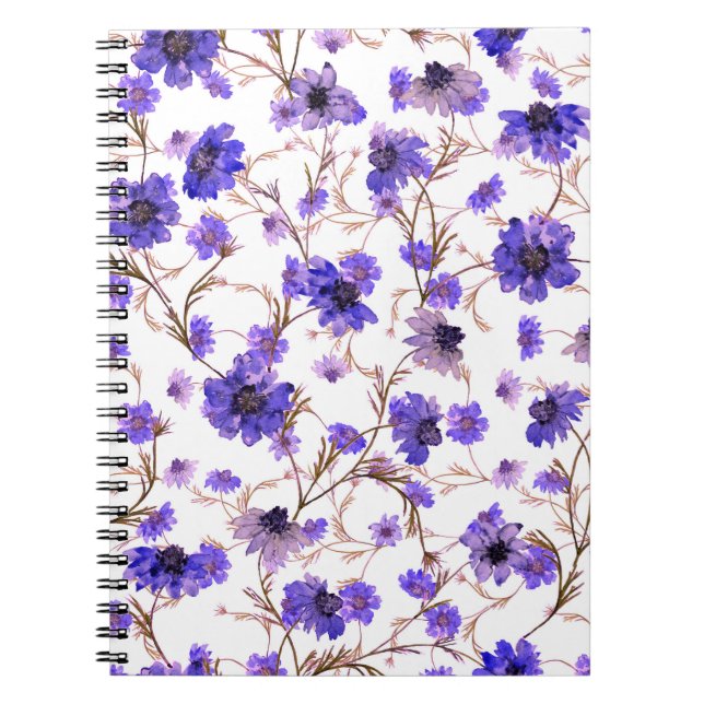 Blommigt sömlös mönster med guldblommor anteckningsbok (Framsidan)