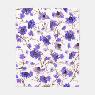 Blommigt sömlös mönster med guldblommor fleecefilt