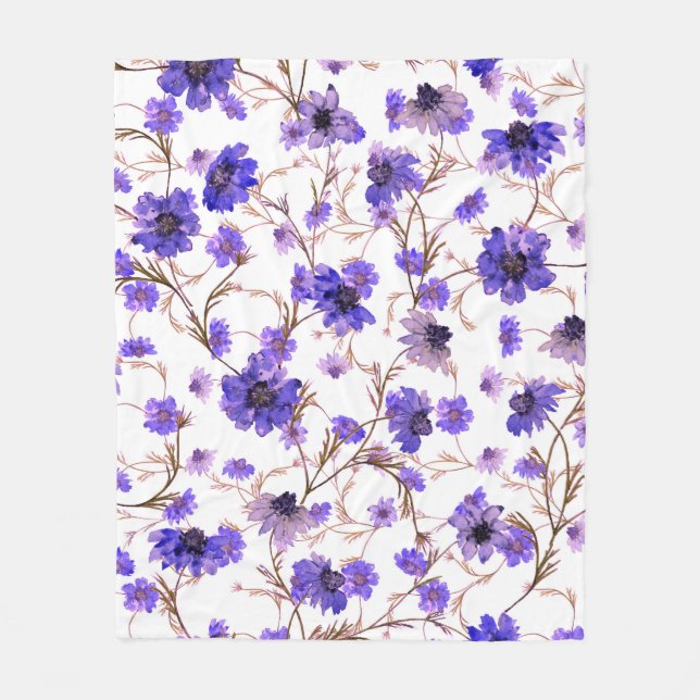 Blommigt sömlös mönster med guldblommor fleecefilt (Framsidan)