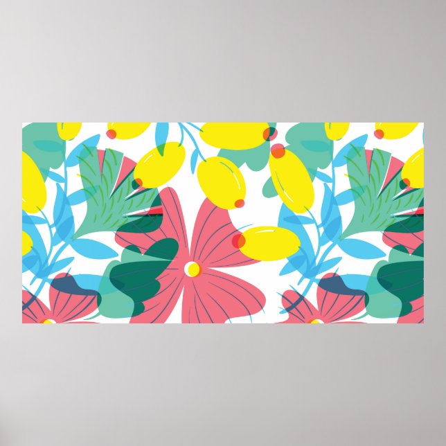 Blommigt sömlös mönster med inslag med insyn. poster (Framsidan)