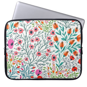 blommigt sömlös mönster med sommarblomma. laptop fodral
