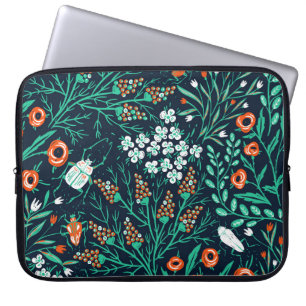  blommigt sömlös mönster med sommarblommor och sam laptop fodral