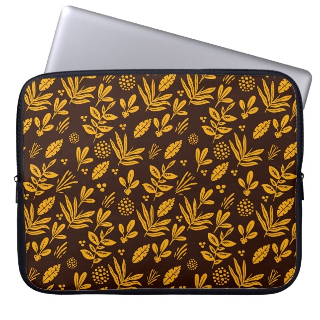 Blommigt Sömlös: Perfekt Textildesign Laptop Fodral (Framsidan)