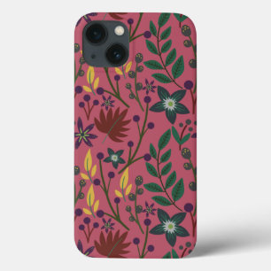 Blommigt Sömlösa blommor från mönster rosa löv gre