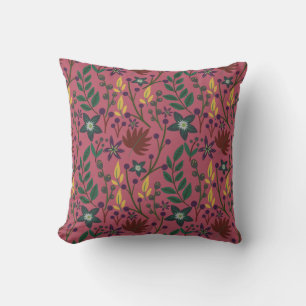 Blommigt Sömlösa blommor från mönster rosa löv gre Kudde