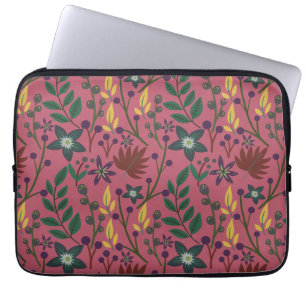 Blommigt Sömlösa blommor från mönster rosa löv gre Laptop Fodral