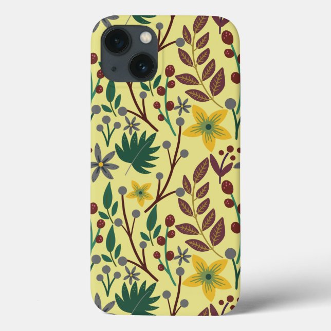 Blommigt sömlösa blommor, löv, grenar, mönster (Baksida)