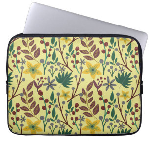 Blommigt sömlösa blommor, löv, grenar, mönster laptop fodral