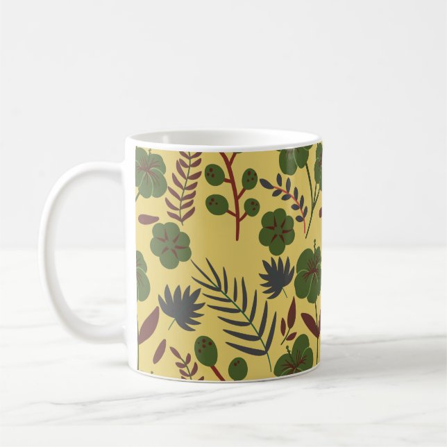Blommigt sömlösa blommor och fjärilar från mönster kaffemugg (Vänster)