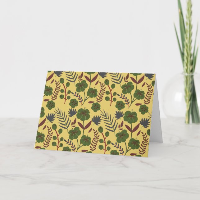Blommigt sömlösa blommor och fjärilar från mönster kort (Framsida)