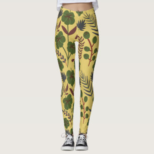 Blommigt sömlösa blommor och fjärilar från mönster leggings