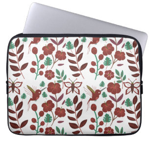 Blommigt Sömlösa mönster-fåglar och fjärilar Laptop Fodral