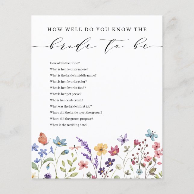 Blommigt Sommar Hur bra vet du att Bride är (Framsida)