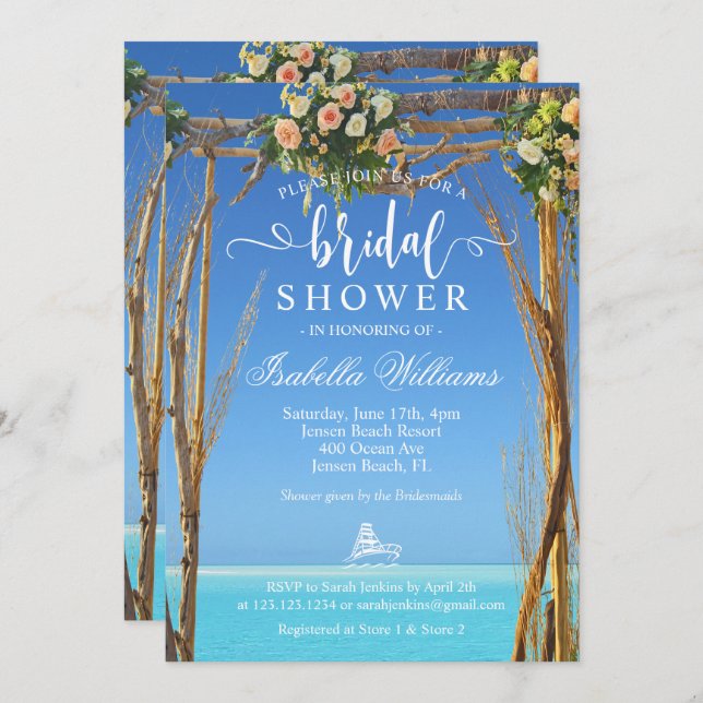 Blommigt Sommarbacheminnet Grind Möhippa Inbjudningar (Fram/baksida)