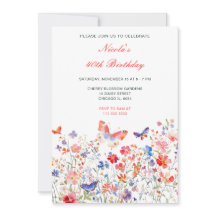 Blommigt Sommarfjäril Födelsedagsfest