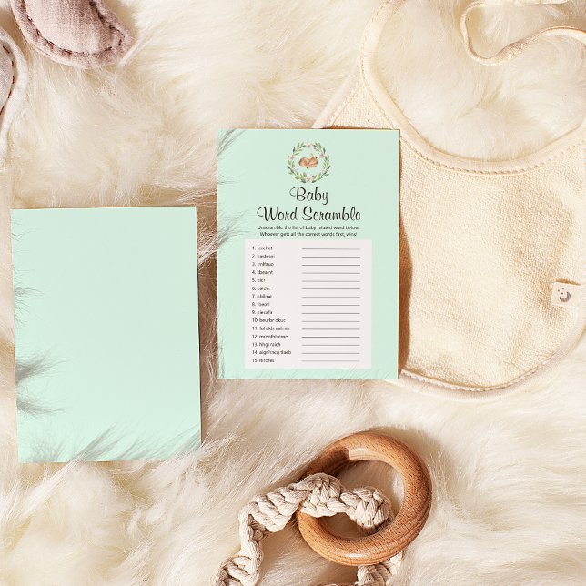 Blommigt Sömpande Hjort Baby Ord Scramame Flygblad (Skapare uppladdad)