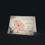 Blommigt Son och dotter i Law Bröllop-årsdagen Kort<br><div class="desc">Lycklig bröllop-årskort för son och dotter i juridik med blommor av söt vintage rosa,  och hjärtligt versum.</div>